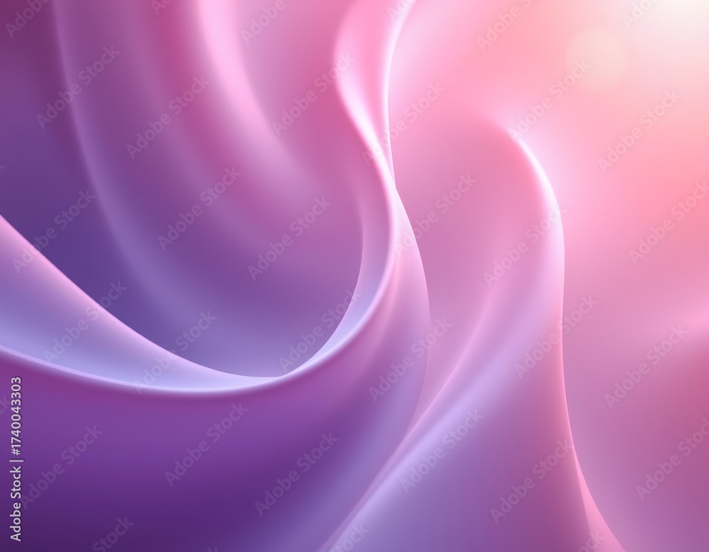 Fototapeta premium An abstract digital art piece featuring flowing pink and purple shapes that create a sense of movement and depth.