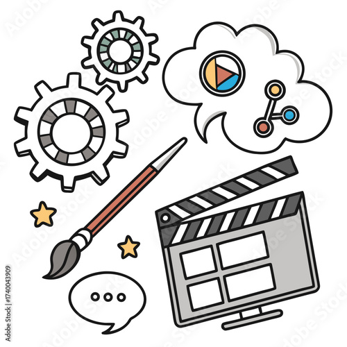 Creative tools and ideas illustration