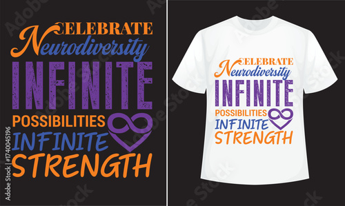 Neurodiversity Awareness T-Shirt Design | Different Not Less Quote