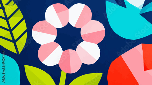 Stylized flower with geometric petals