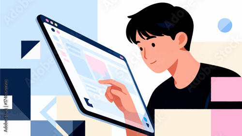 Person using digital tablet