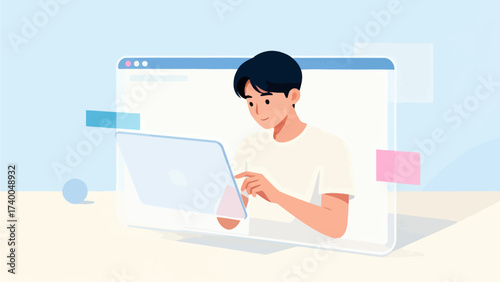 Person using laptop on desk