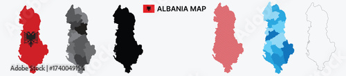 “Editable map of Albania showing borders and major regions for educational or travel use.”