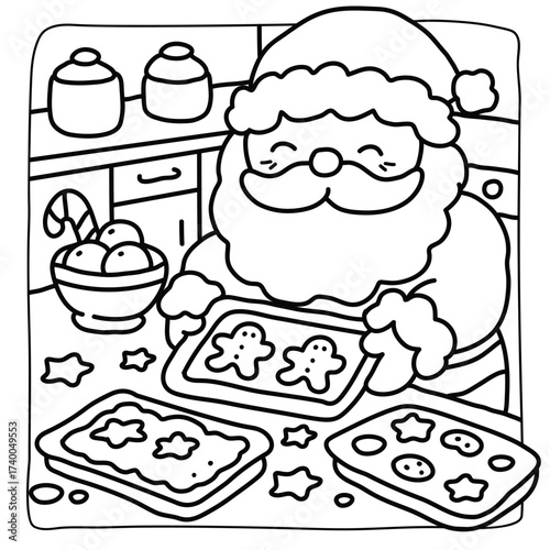 Cute Bold and Easy Christmas Coloring Pages, Cute Christmas Bold and Easy Coloring Pages, Line Art, Vectors Illustration, Black and White, 8.5x8.5" inches Design, Christmas Coloring Pages, vector art
