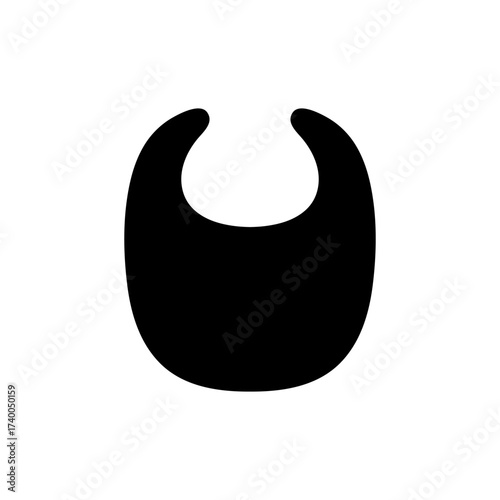 Baby bib silhouette vector flat illustration design.