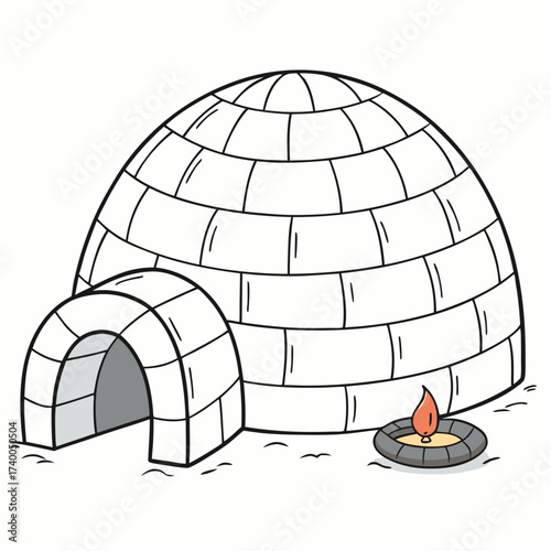 An igloo, a traditional inuit dwelling, stands as a testament to ingenuity and adaptation to the arctics harsh climate, a small candle burns nearby, offering warmth