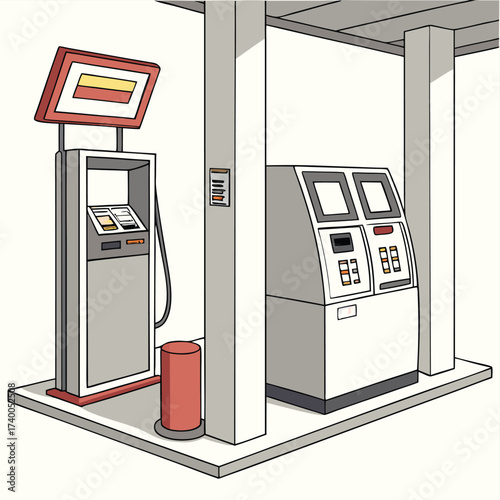 Gas station illustration modern design