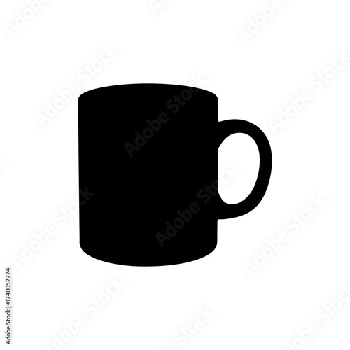 Coffee mug silhouette vector flat illustration design.