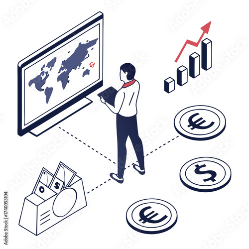 Global business performance illustration