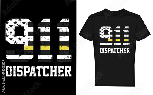 Silhouette of a firefighter and police officer responding to a 911 emergency dispatch call representing fire and police services