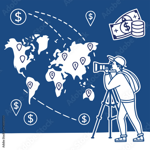 Global business photography illustration