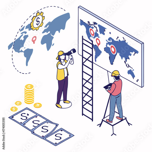 Global business strategy illustration