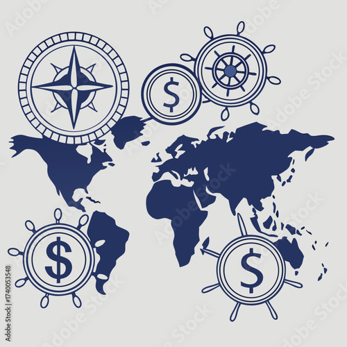 Global finance navigation map design
