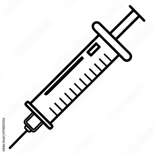injection outline vector white background