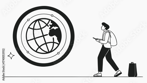 Global traveler illustration