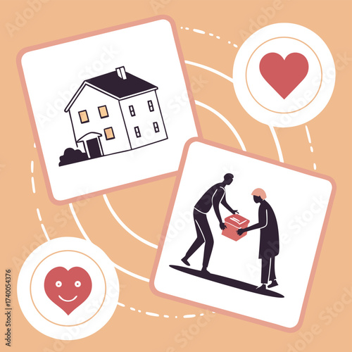 Illustration of giving and receiving