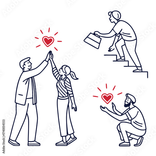 Illustration of positive human interactions