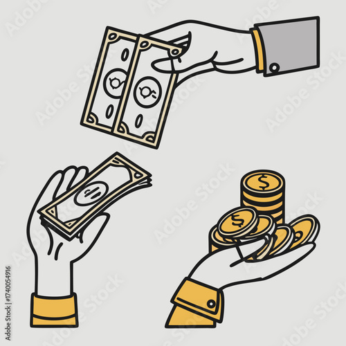 Hands exchanging money