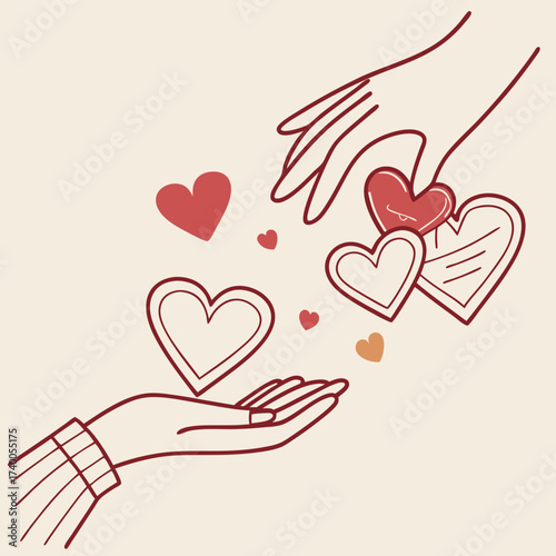 Hands giving hearts