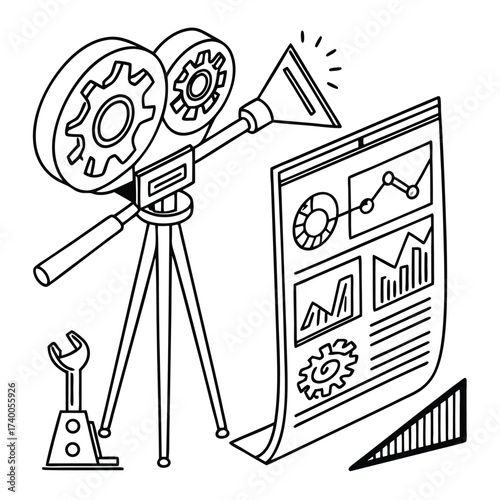 Isometric business strategy illustration
