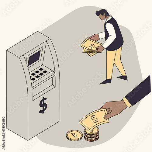 Man withdrawing cash from atm