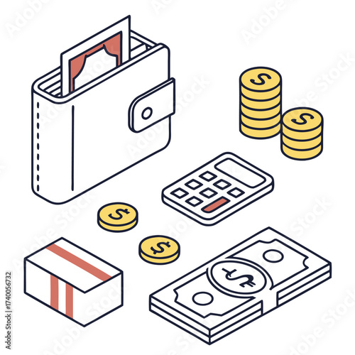 Isometric financial illustration