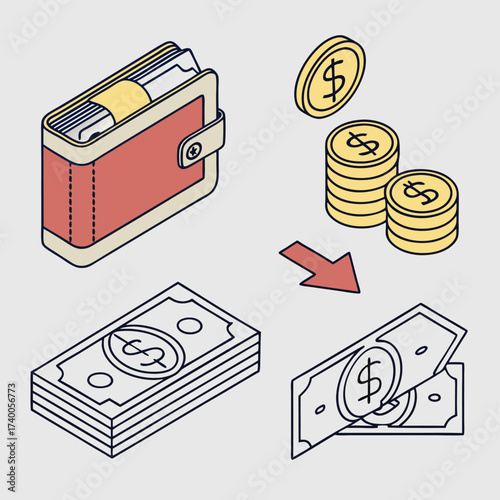 Isometric financial illustration