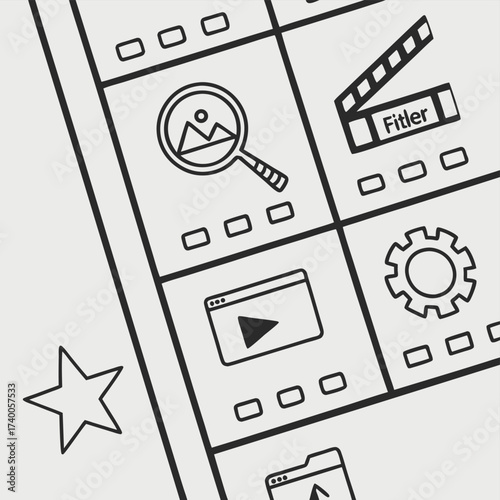 Movie filmstrip graphic design