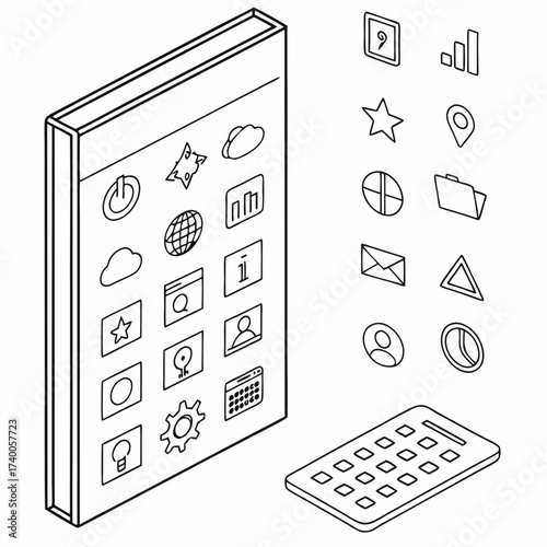 Mobile phone interface design illustration