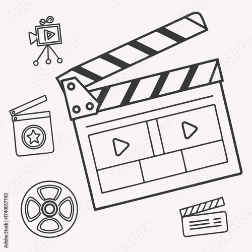 Movie production elements icons