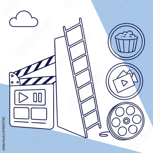 Movie production elements illustration