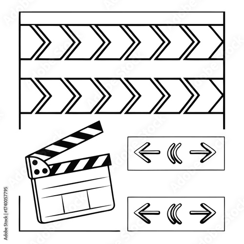 Movie production elements illustration