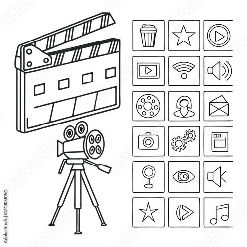 Movie production social media icons