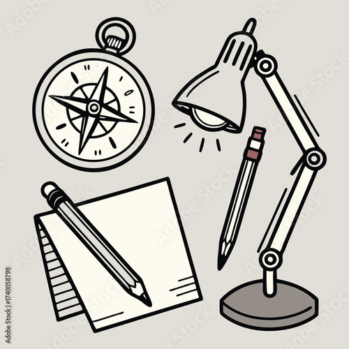 Office supplies illustration