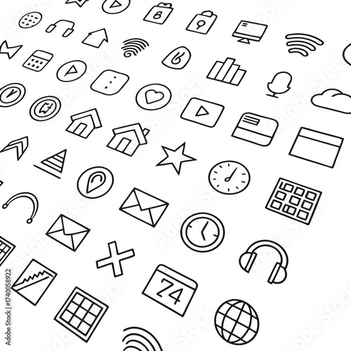 Modern outline icons collection
