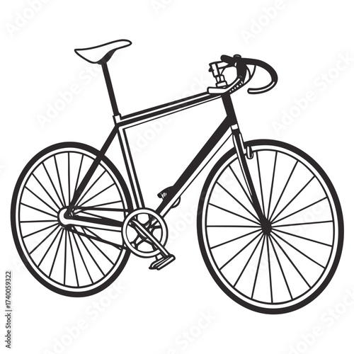 Illustration of a black and white bicycle