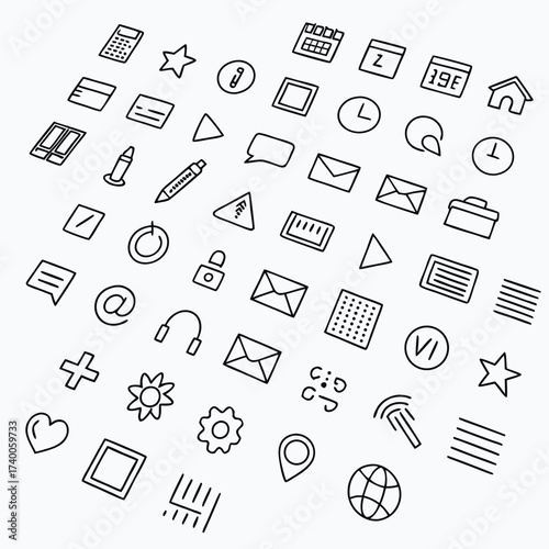 Outline icons collection design