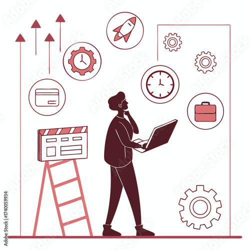 Person planning business strategy