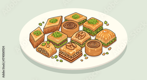 A Delicious Assortment of Traditional Baklava Treats