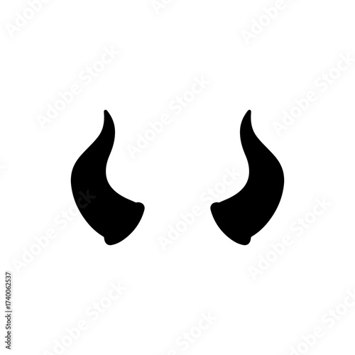 Devil horns silhouette vector flat illustration design.