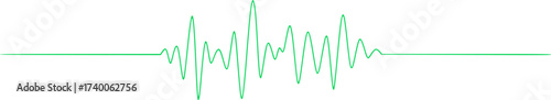 Continuous one line drawing of sound wave with different amplitude. Soundwave in simple linear style for banner music, webinar, online training. Editable stroke. Doodle vector illustration 