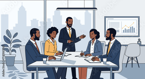 Business Team Meeting Discussing Strategy and Growth Opportunities