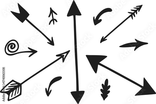 Vector art of three chevron arrows pointing to the right