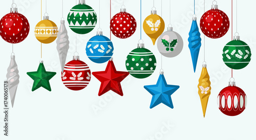 Collection of Festive Christmas Ornaments Hanging Festive Decor