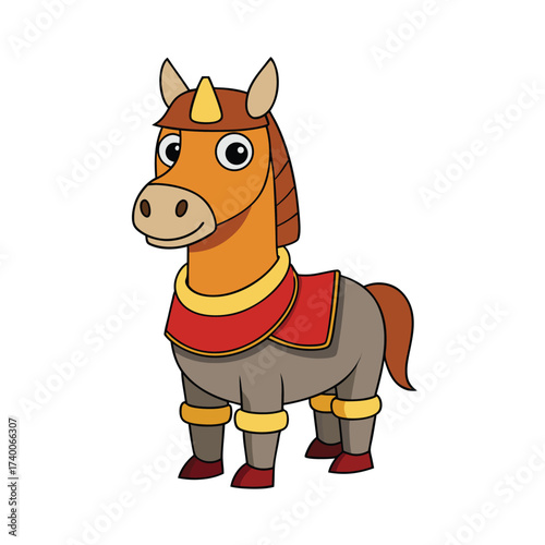 Horse as a knight vector illustration