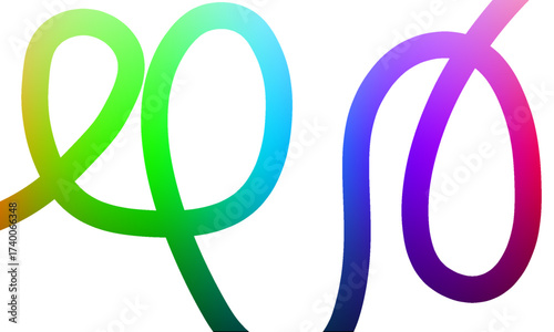 Abstract Color Lines Pattern. Background with Gradient Ribbon Waves. Vector Curve 3D Graphic Shapes.