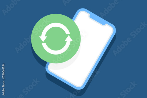 Vector illustration of app update concept. Depicts software upgrades, system optimization, and mobile improvements aimed at enhancing performance, functionality, and overall user experience.