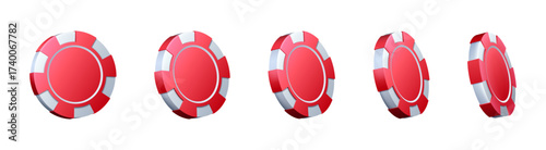 Poker chips illustration. Casino chips. Gambling, casino, poker.