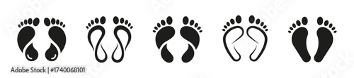 Stylised human footprints for logotype in vector design