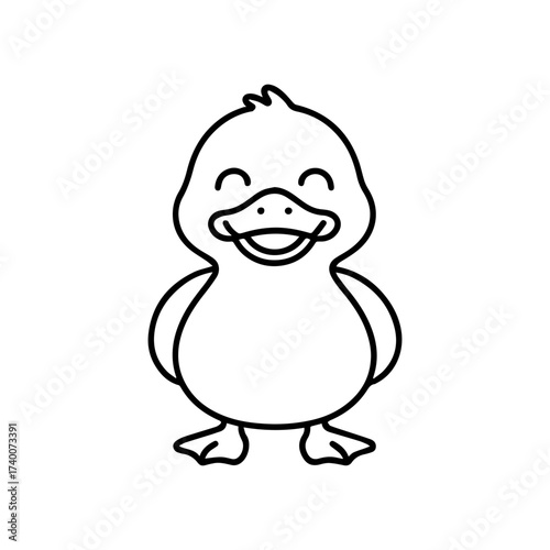 vector line icon happy duck on a white background
Vector animal character emotion, including joy and sadness